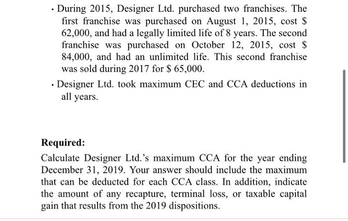 has a December 31 year-end. As of January 1, 2019. Designer Ltd.