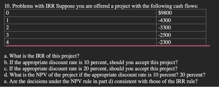 Can you answer without using and excel spread sheet 10. Problems with