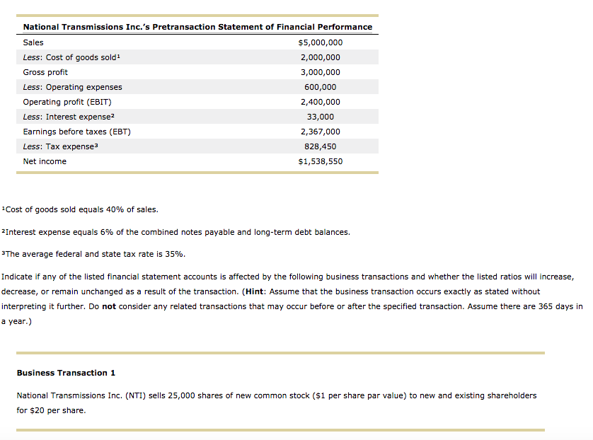 option: DECREASE ; INCREASE ; NO CHANGE 11. The effect of transactions