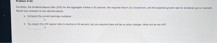 ratio (D/E) for the aggregate market is 55 percent, the required return