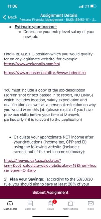 future career opportunities and respective implications on your financial plan; Recognize the