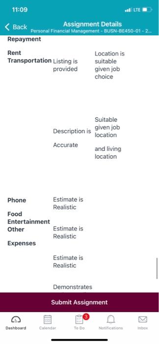 UE Back Assignment Details Personal Financial Management - BUSN-BE450-01-2 Estimate your Income: