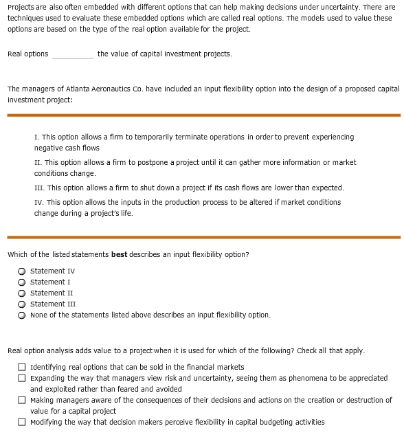 Projects are also often embedded with different options that can help