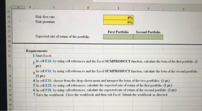 considering two possible weightings Complete the steps below using cell references to