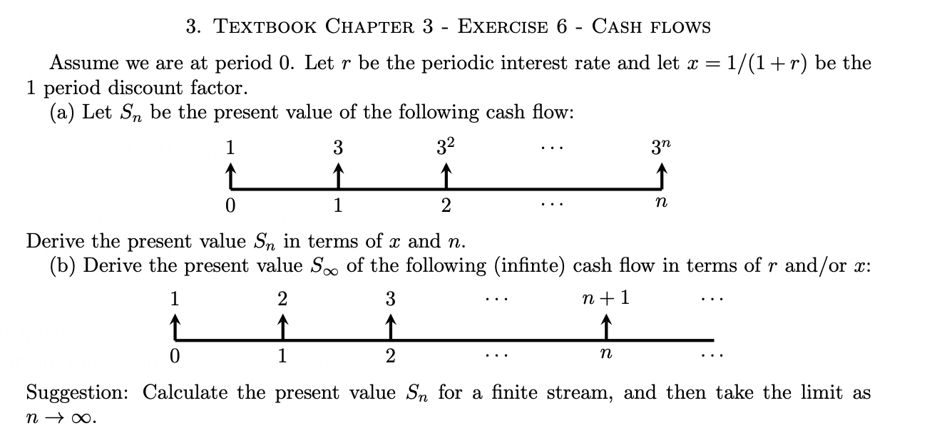  3. TEXTBOOK CHAPTER 3 - EXERCISE 6 - CASH FLOWS Assume