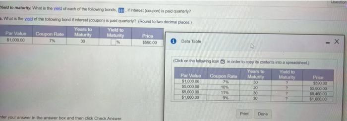 icon in order to copy its contents into a spreadsheet.) Coupon Rate
