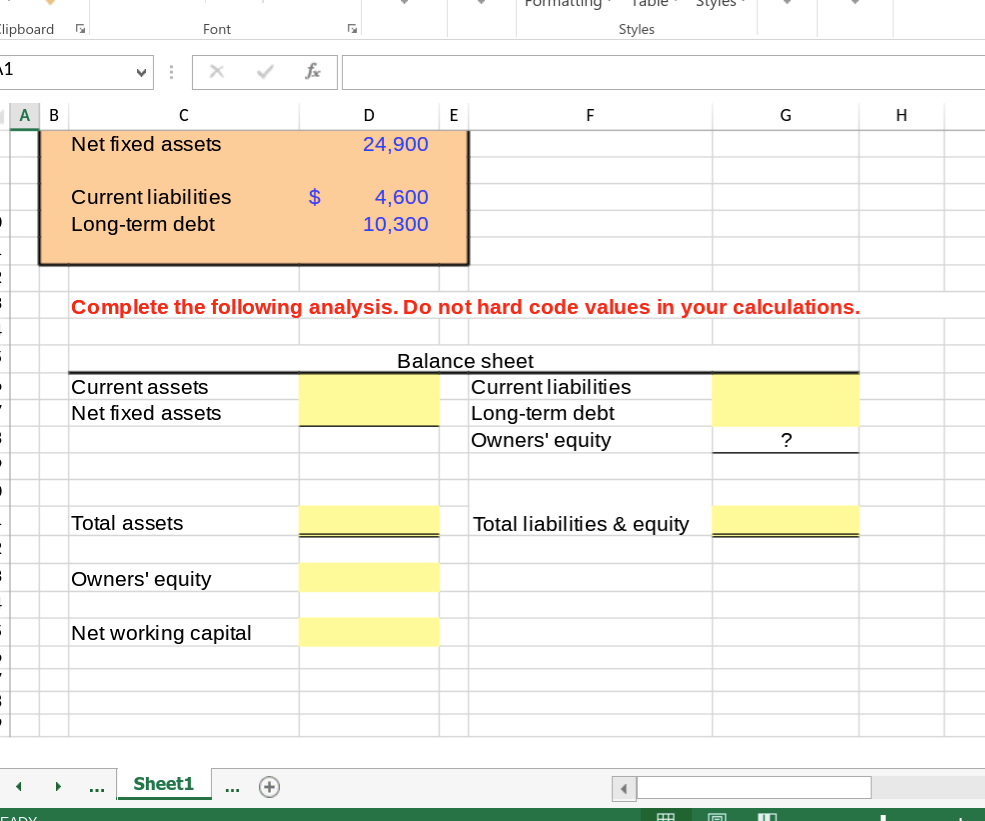 B IU Alignment Number Cells HH - Table Styles Formatting Clipboard Font