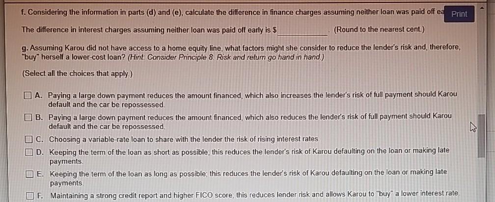 tax bracket. a. Calculate Karou's monthly car payment using your financial calculator