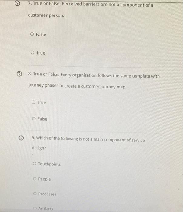  7. True or False: Perceived barriers are not a component of