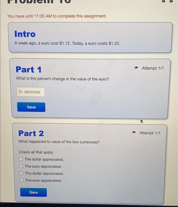  A You have until 11:35 AM to complete this assignment. Intro