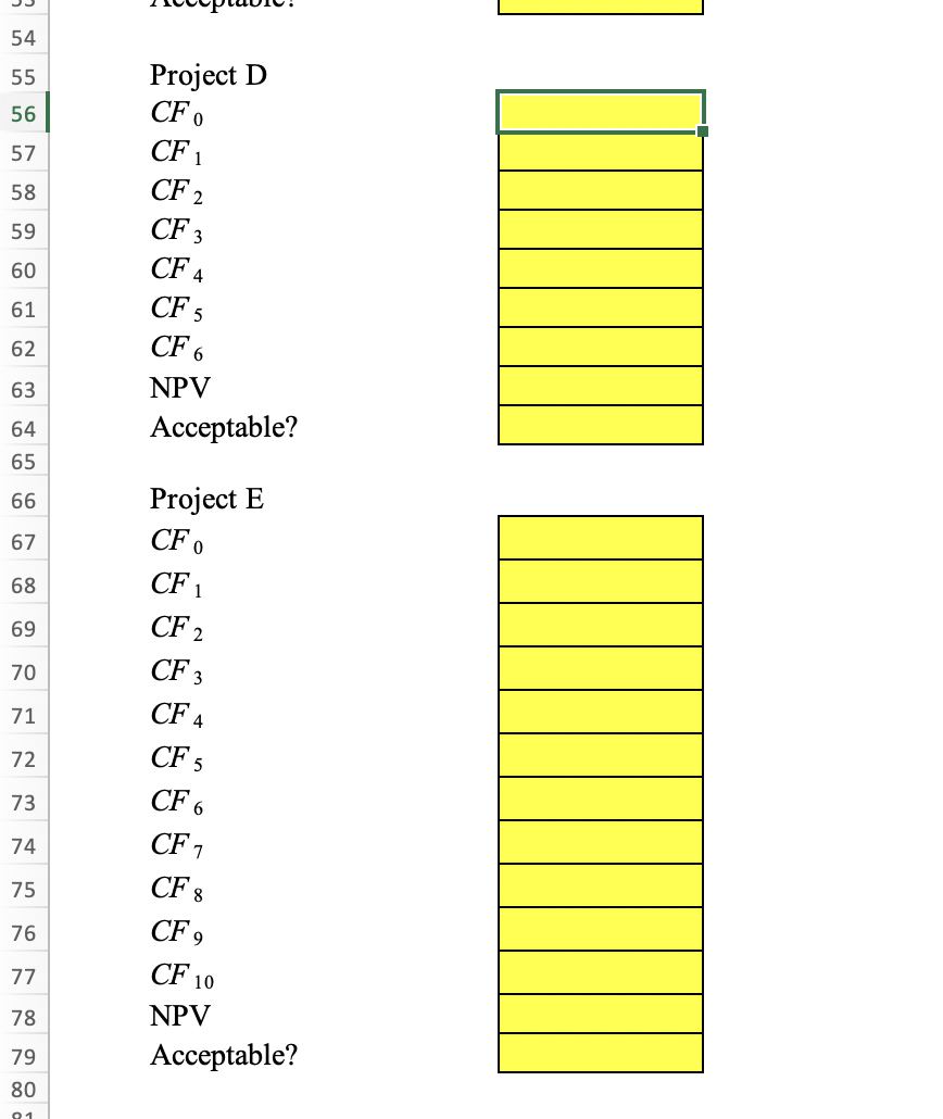 of capital and the NPV function, calculate the net present value for