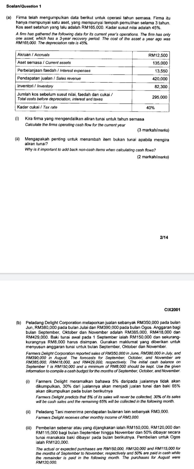 Can you help me answer this question please? It is from financial