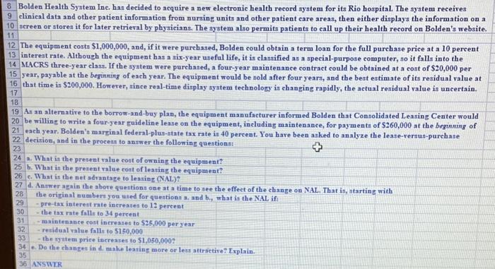  using excel, with the given information, what formulas are needed, and