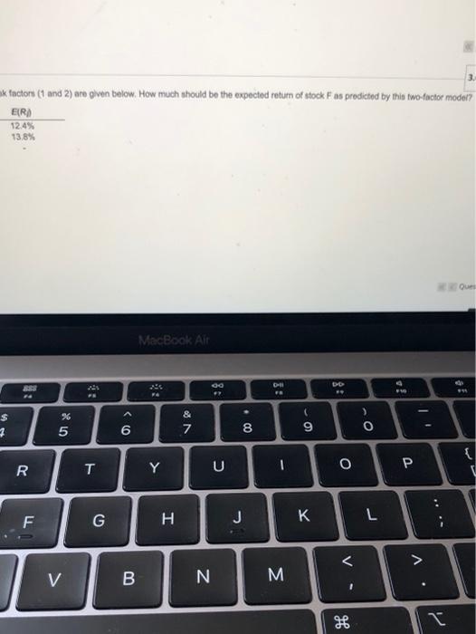 reported values for the factor betas and the expected returns of stock