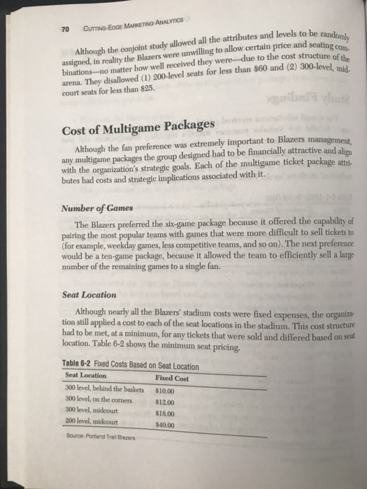 page 69, which attribute does the conjoint analysis indicate is the most