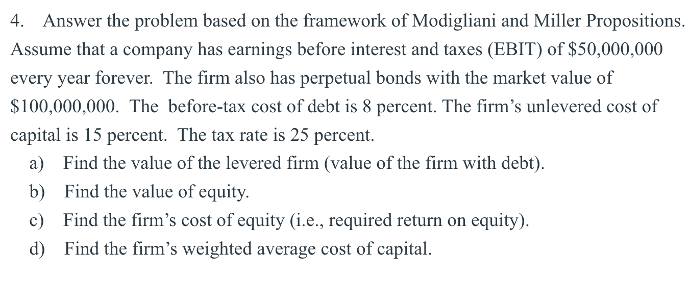 Show all written work! 4. Answer the problem based on the framework