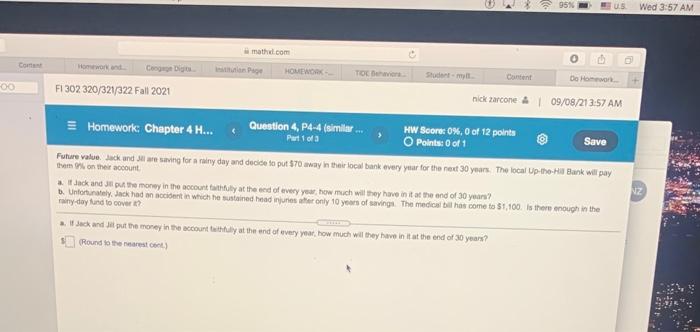  95% US Wed 3:57 AM mathi.com Co Homework Cogit HOMEWORK TO