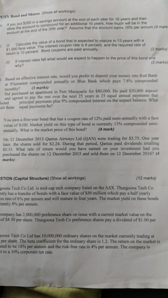 value' for an asset, what things should we consider? s Ltd has