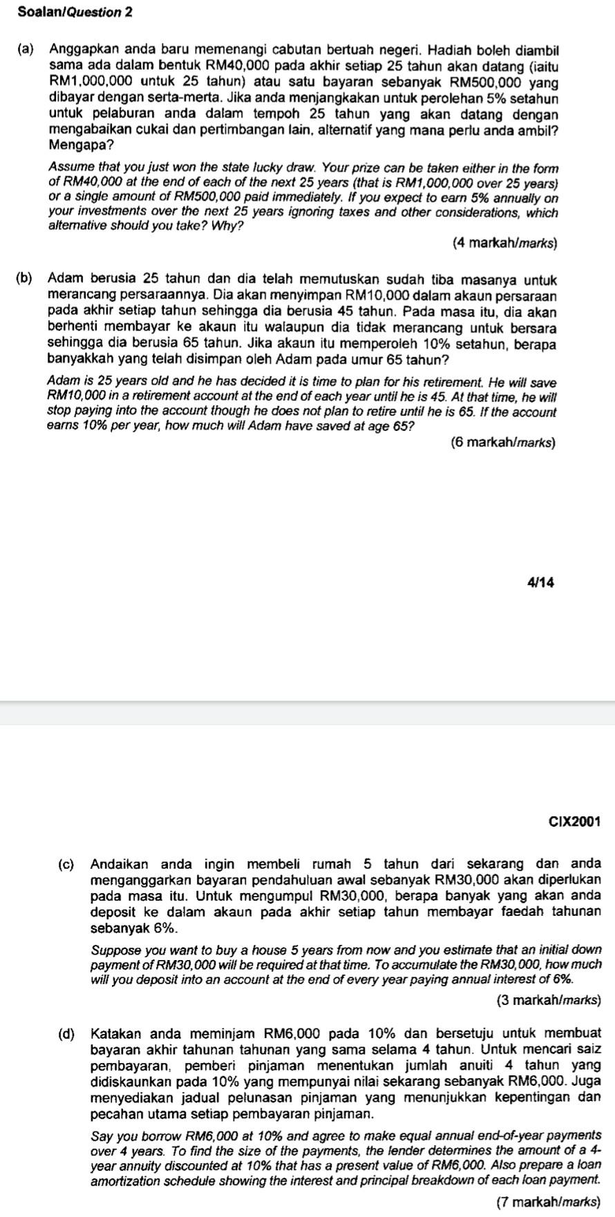 Can you help me answer this question please? It is from financial