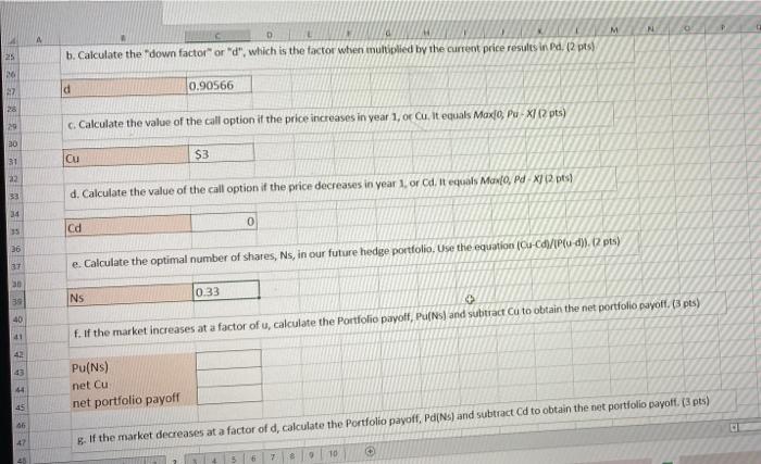 2 3 4 5 2 25 points Binomial Option Method The current