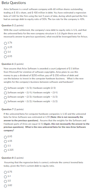  Beta Questions Arias Software is a small software compary with 60