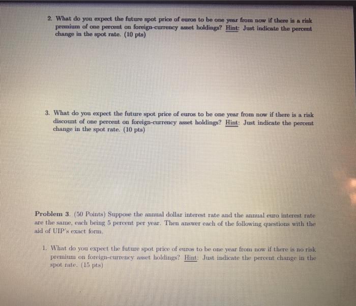 only solve problem 3. thanks Problem 1. (20 Points) The S/Espot exchange
