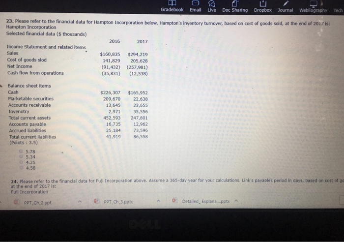  Please answer 23 Gradebook Email ive Doc Sharing Dropbox Journal Webliography