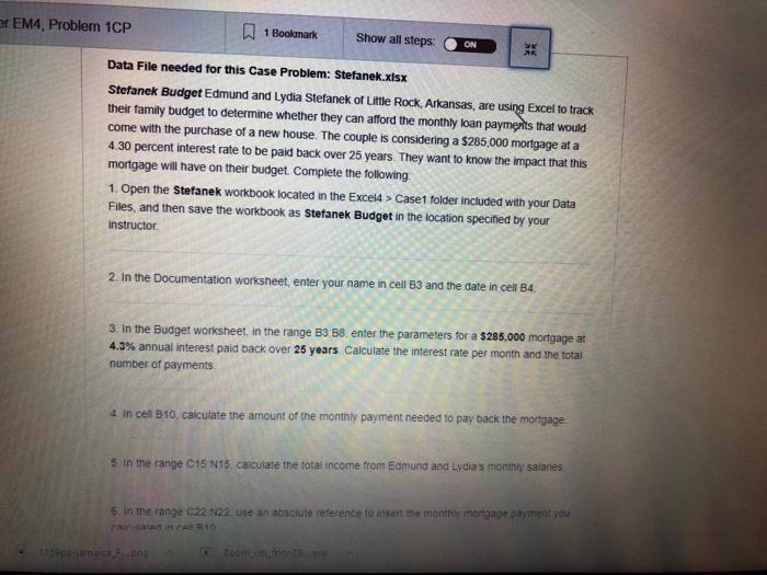  et EM4, Problem 1CP 1 Bookmark Show all steps: ON SK