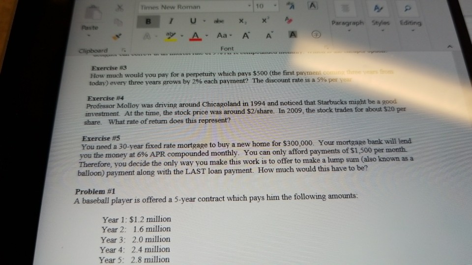  I need help with Exercise #5 XTimes New Roman Paste Paragraph