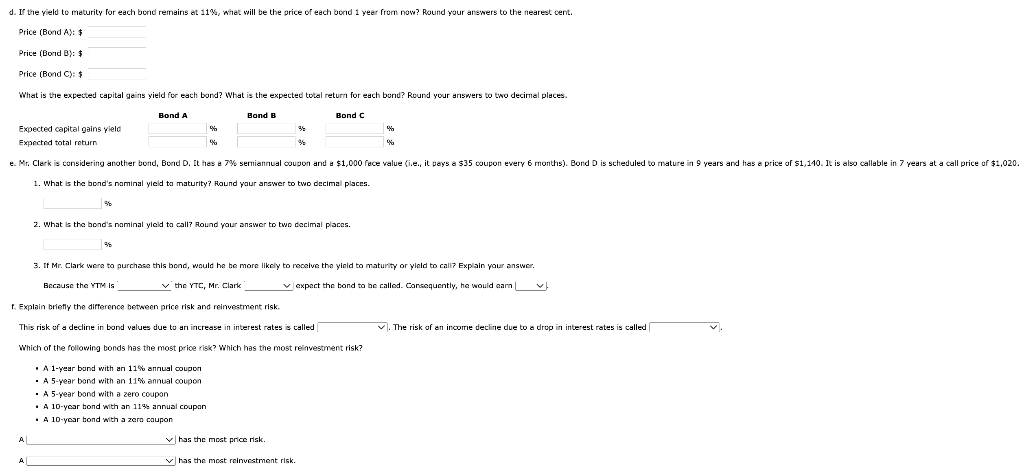 13% annual coupon, matures in 12 years, and has a $1,000 face