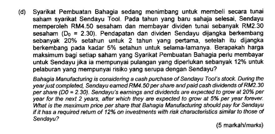 management course. It is written in two languages firstly Malaysian and then