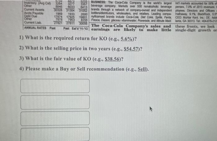 is December 31st 2014 Assume that we will sell the stock after