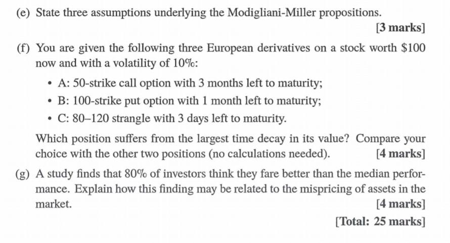  need detailed steps & explanations (e) State three assumptions underlying the