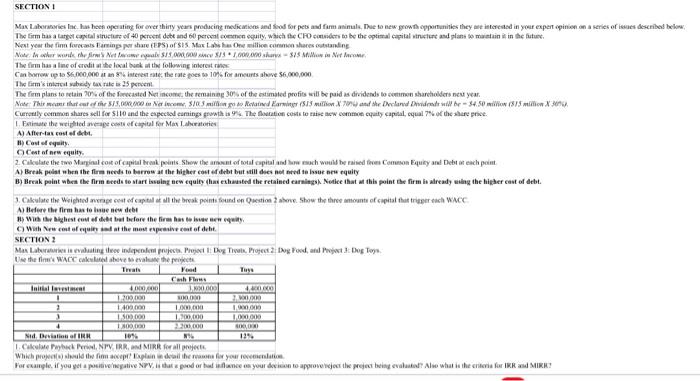  SECTION 1 Max Laboratories Inc. has been operating for over thinty