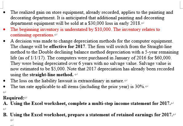 I. Income and Retained Earnings Statement Presentation Tomso Inc. prepared an adjusted