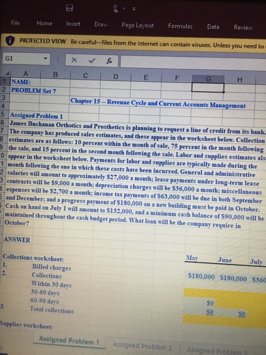  Review File Home Insert Page Layout Formulas PROTECTED VIEW Be carefut