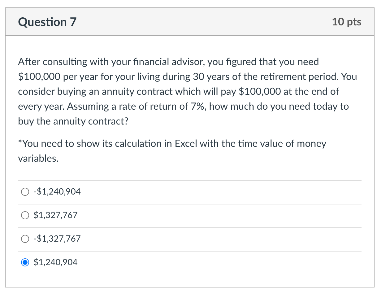 I need help with the excel function please Question 7 10 pts