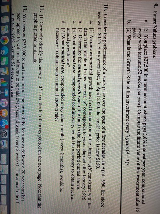 could you answer 10 please 9. Future Values problem: [3] You place