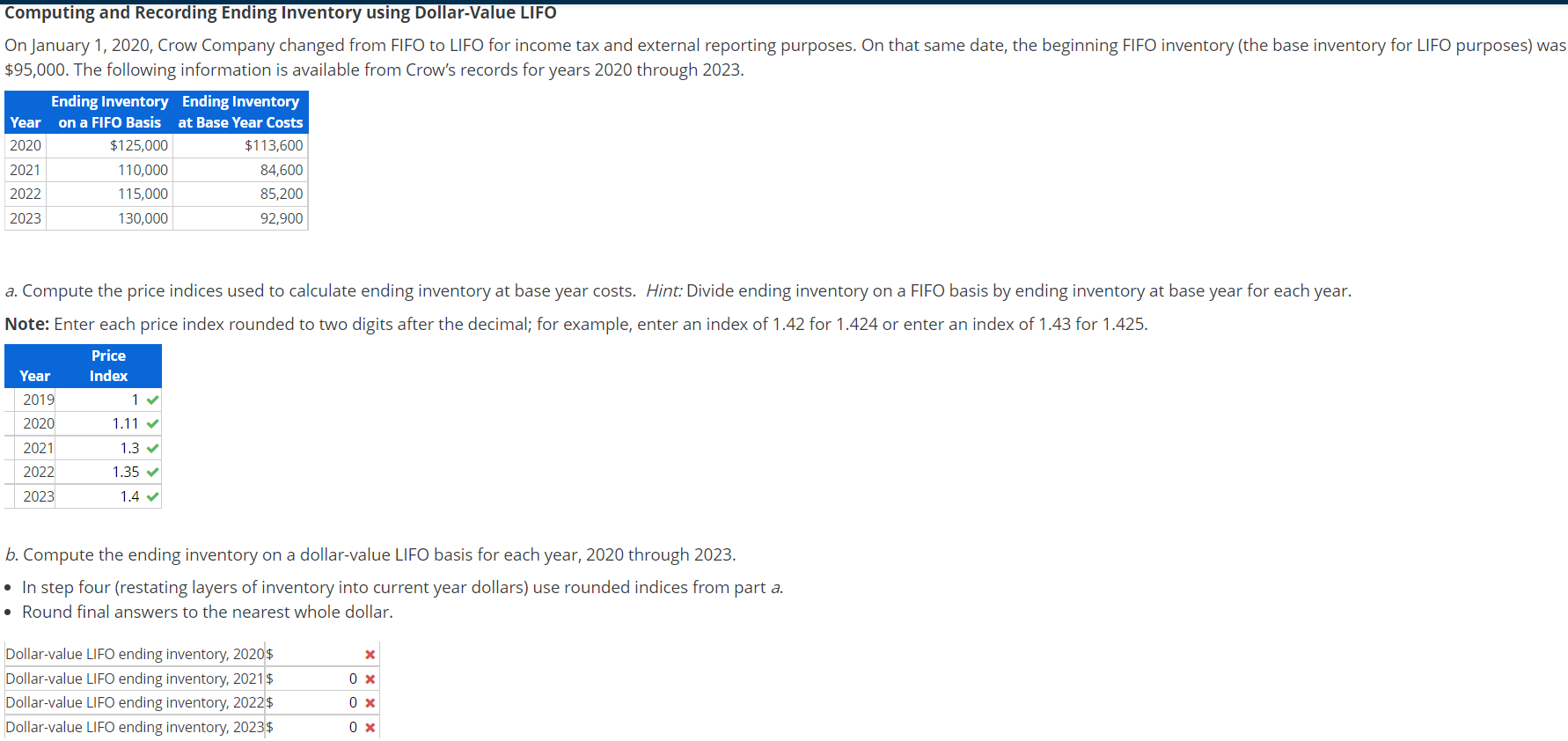  Computing and Recording Ending Inventory using Dollar-Value LIFO On January 1,