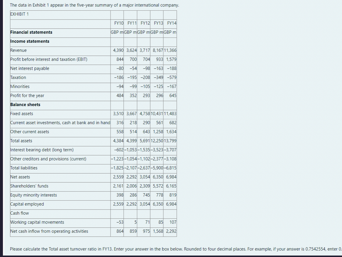  Q=2 Using the information in Exhibit 1 from Question 2, please