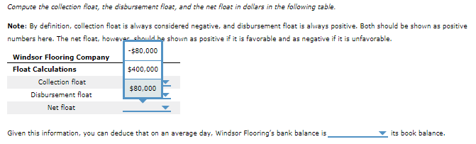 on the company's books and when the transactions clear the bank. Consider