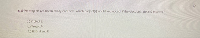 the purchase of earthmoving equipment Project H represents an investment in a