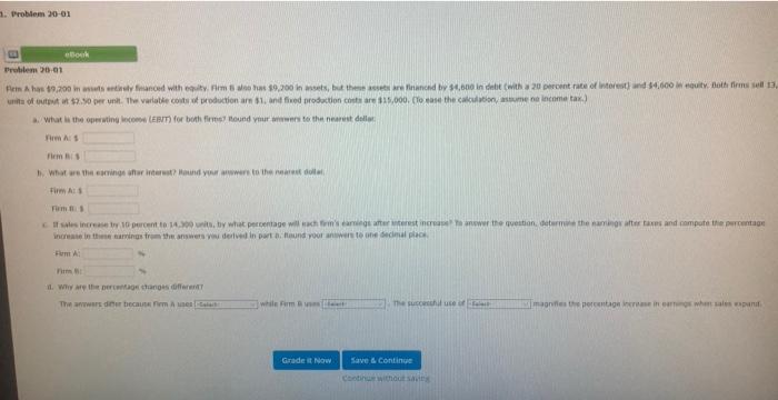  1. Problem 20-01 Bok Problem 26-01 Hem A hos 19,200 in