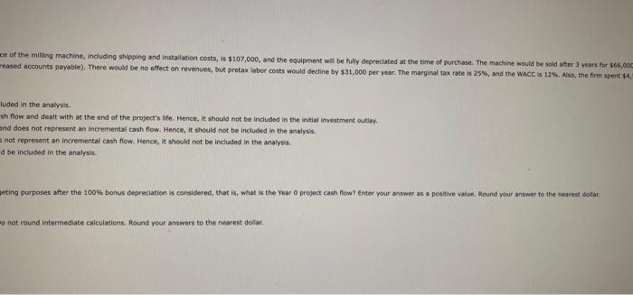 proposal to buy a new miting machine. The purchase price of the