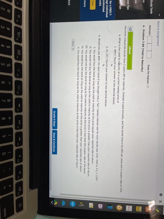  Back to Assignment Study Tools Attempts Keep the Highest/3 4. Problem