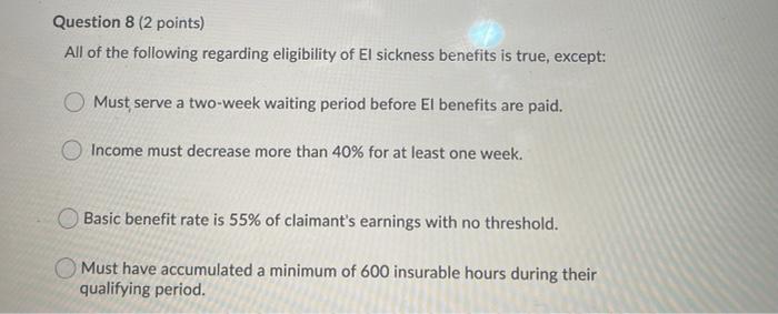  please answer fast, will upvote. Question 8 (2 points) All of