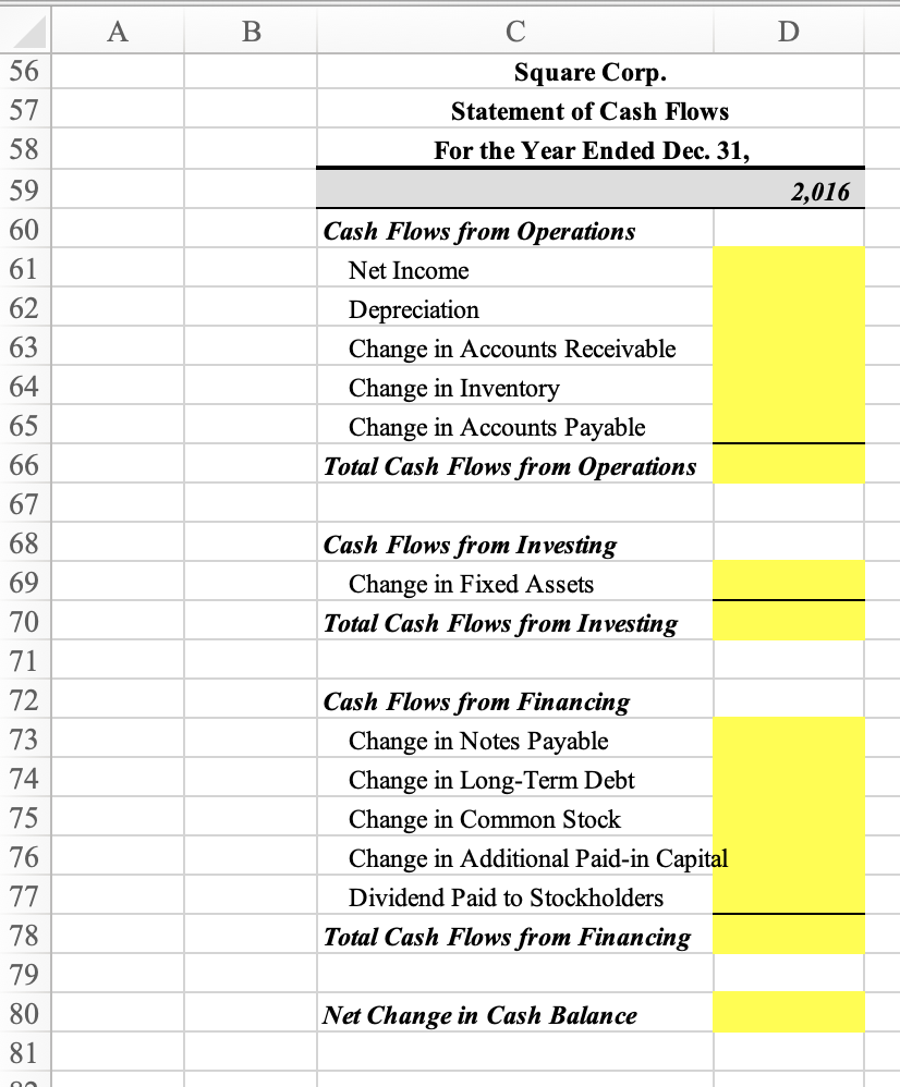 do the following 2 1 60pts Fill in the yellow cells in
