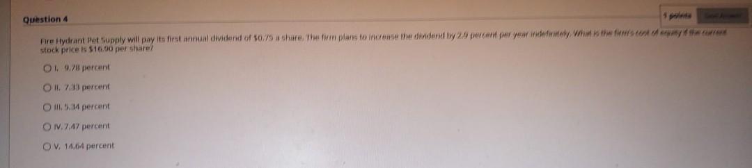 a beta of one? OI. A portfolio comprised solely of U. S.