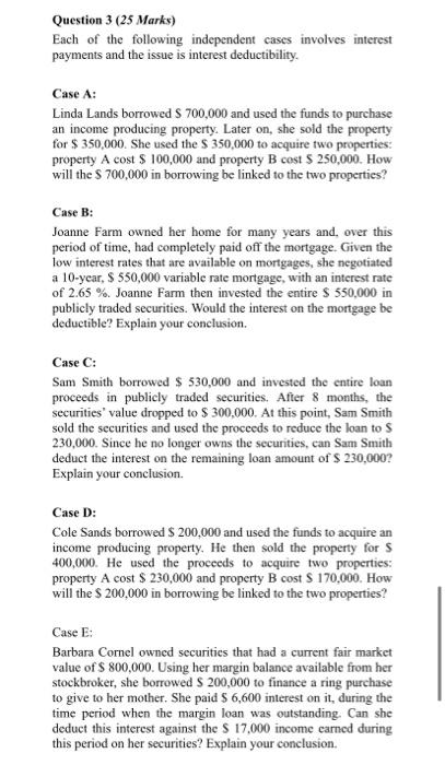 may you please help me solve this taxation question Question 3 (25
