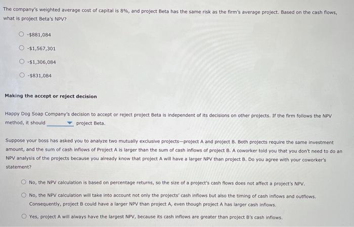 method The net present value (NPV) rule is considered one of the